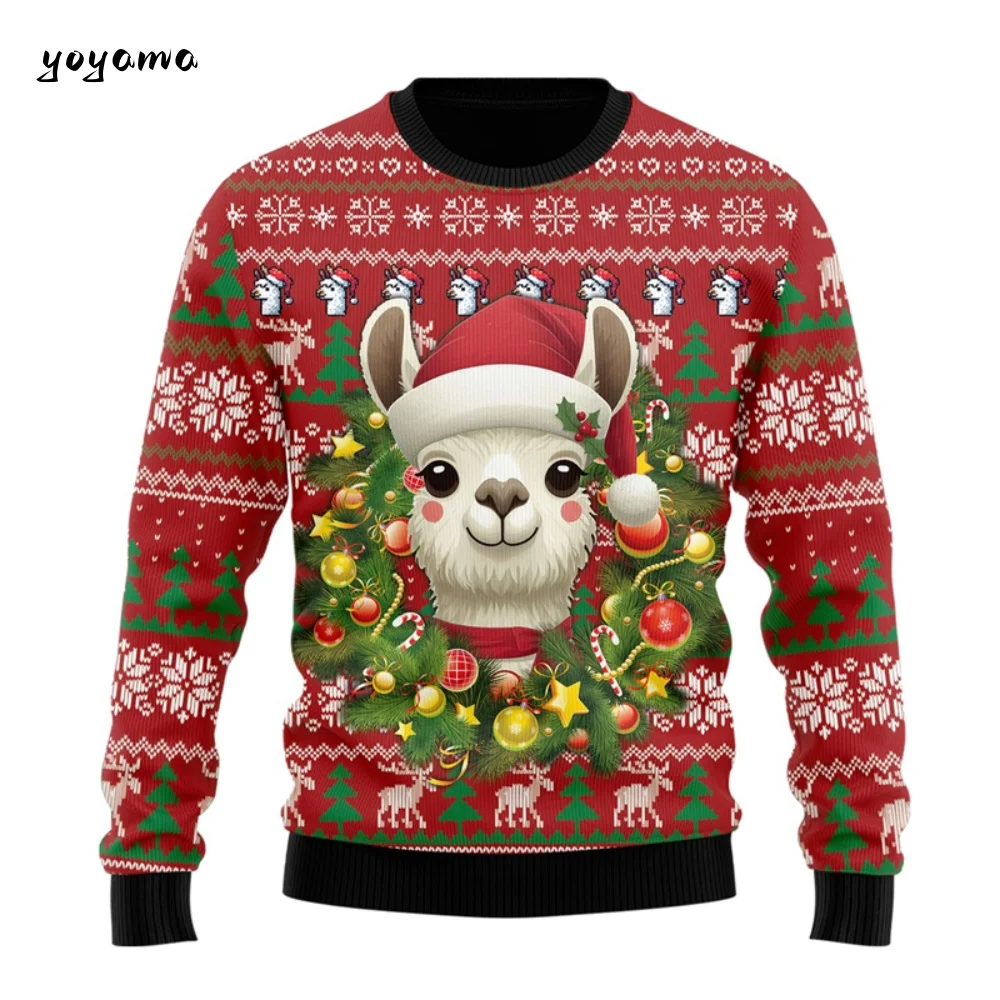 2026 عيد الميلاد لطيف الألبكة الفتيات بلوزات ثلاثية الأبعاد عادية للجنسين Harajuku البلوز البلوفرات القبيح عيد الميلاد موضة الرجال بلوزات