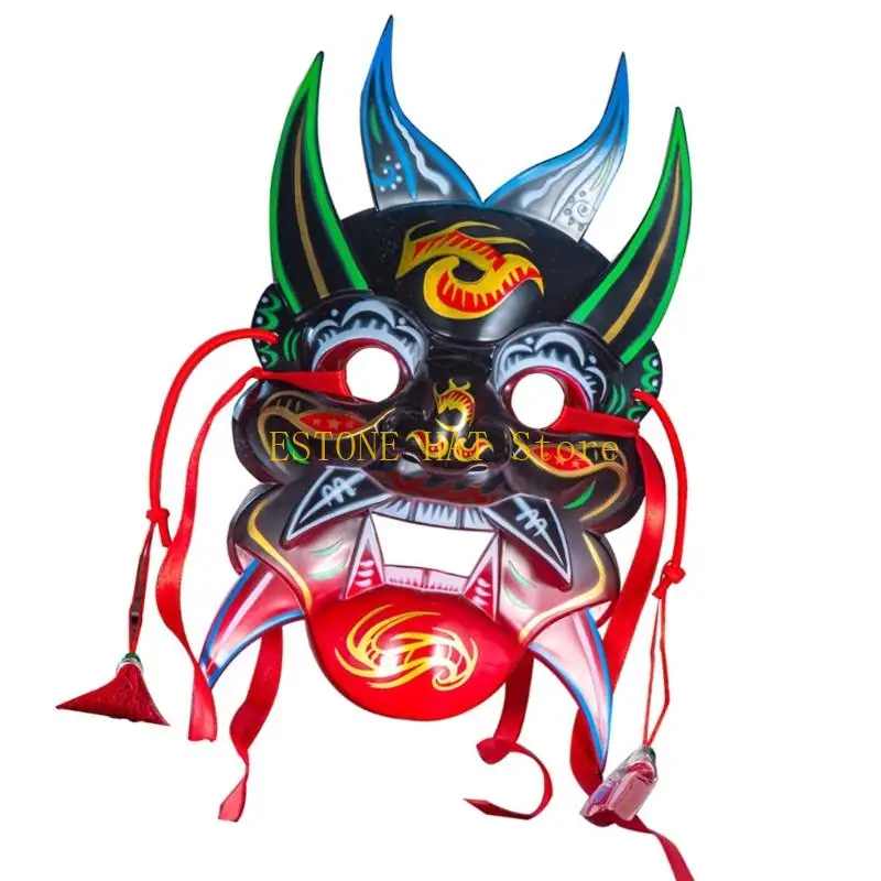 49MF Unisex Masquerade Mask Hand Painted Nuo Operas Mask Cosplay Mask Party Mask Gift