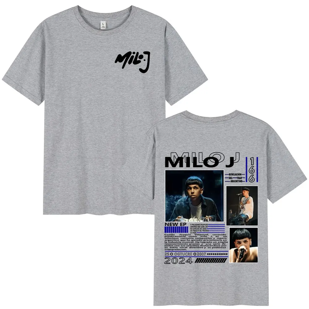 Rapper Milo J 166 Album Merch T Shirts Men Women Clothing Fashion Hip Hop T-shirt Cotton Casual Short Sleeve T-shirts Streetwear