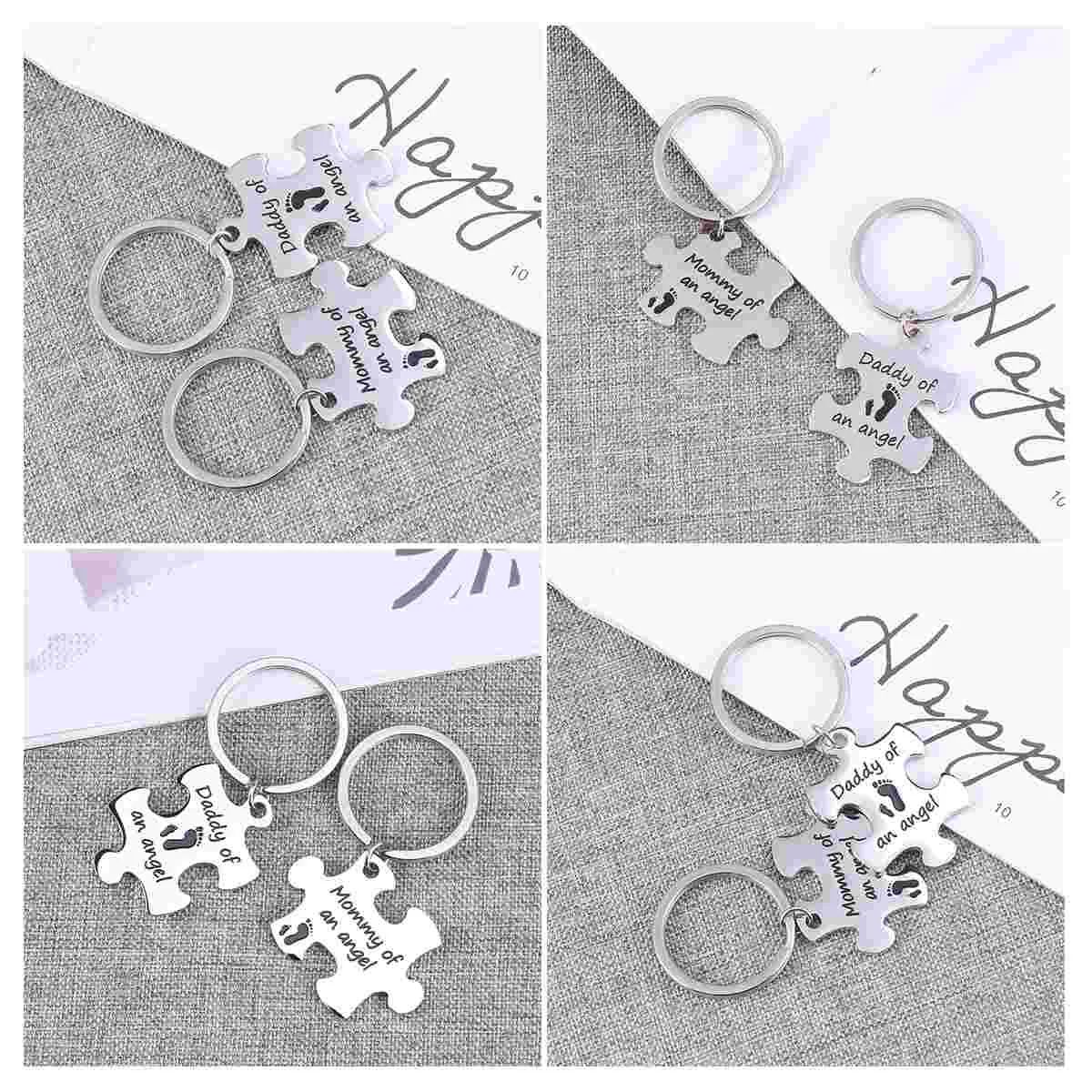 Loss of Child Gift Miscarriage Keepsake Commemorate Skin-friendly Keychain Sympathy Baby Memorial Mommy and Daddy Angel Set