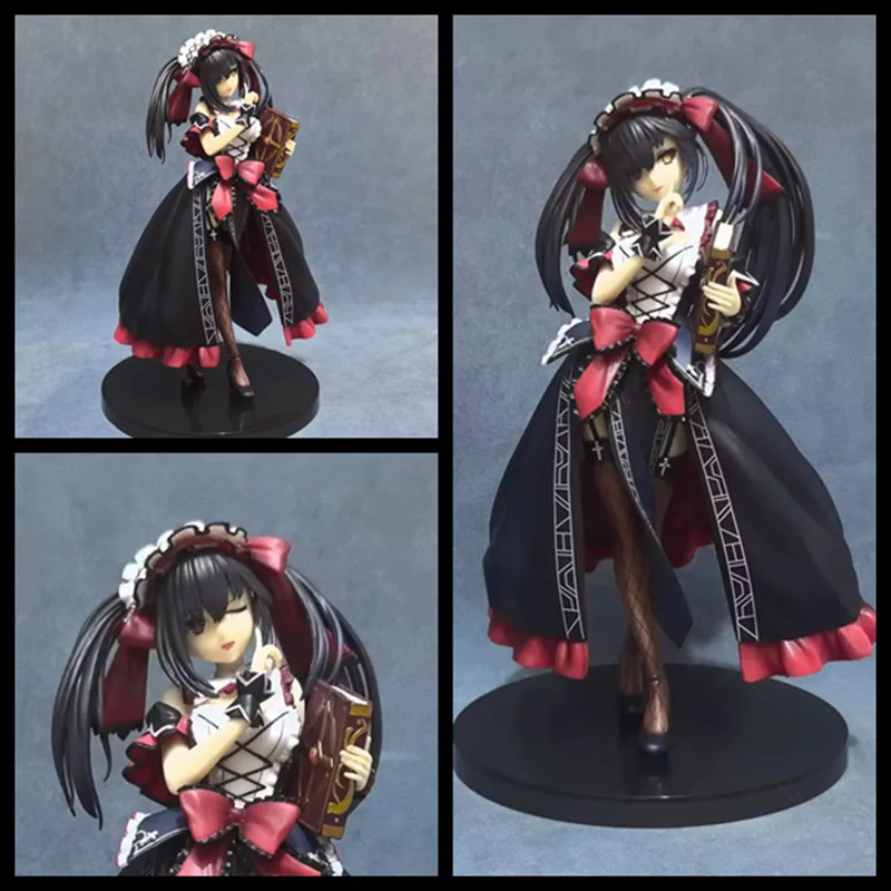 

25cm Cartoon Datealive Tokisaki Kurumi Dress Standing Doll Model Hand-Made Cute Cartoon Girl Desktop Ornaments Toy Gift