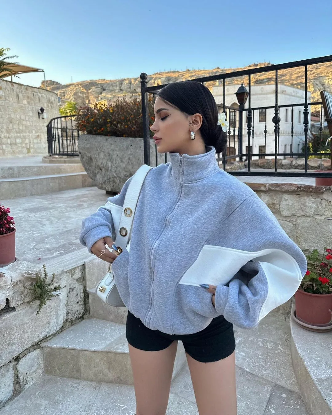 Fall Women Fashion Short Oversized Jackets Autumn Winter Chic New All-match Lady Outwears Top Casual Zipper Stand Collar Coat