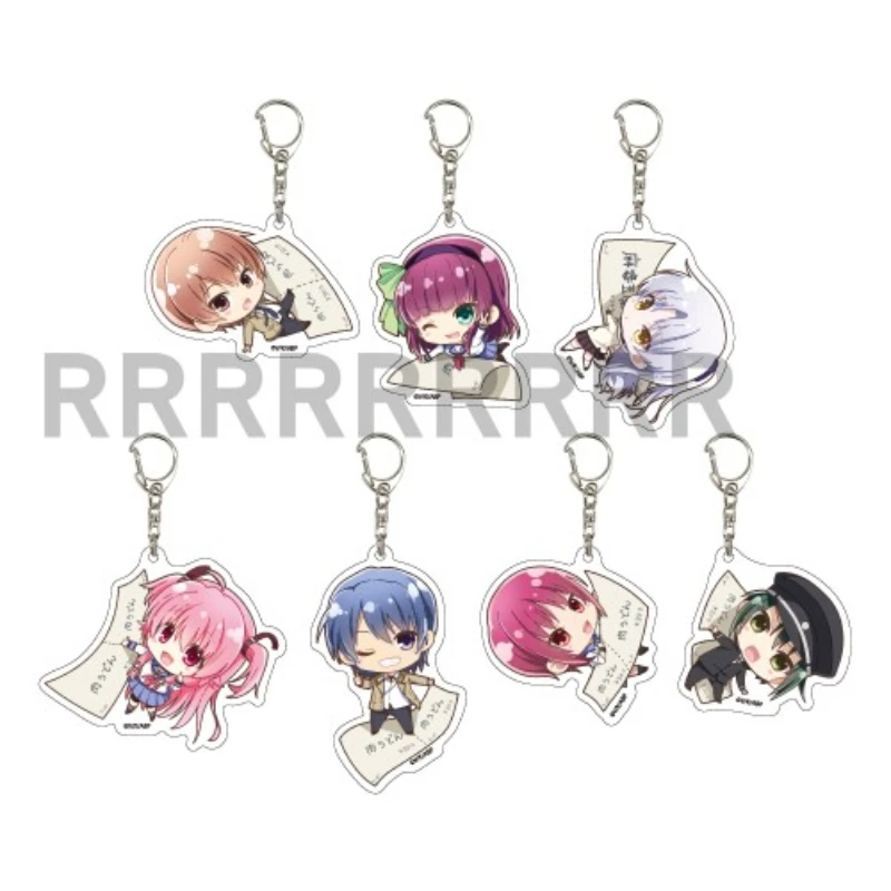 Game Nakamura Yuri Tachibana Kanade Yui Iwasawa Masami Otonashi Keychain Doll Anime Acrylic Keyring Pendant for Gift