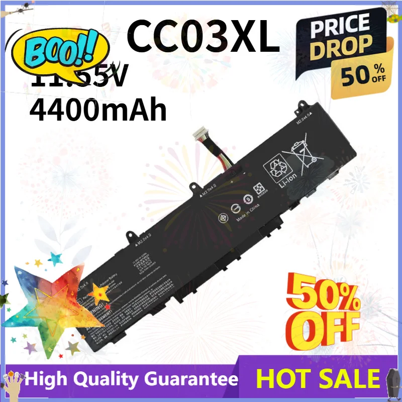SWZY SWZY 11.55V 4400mAh CC03XL Battery For HP EliteBook 830 835 840 845 G7 G8 Probook 635 Aero G7 G8 Series L77608-421 L78555-0