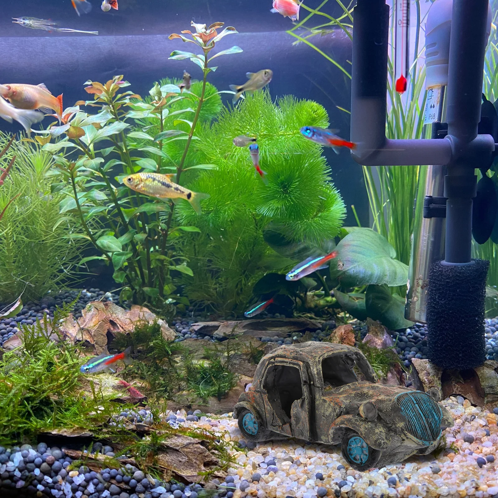 

Resin Craft Car Modeling Aquarium Decor Fish Tank Adornment Grey Fine Polished Natural Look Excellent Workmanship Decorative