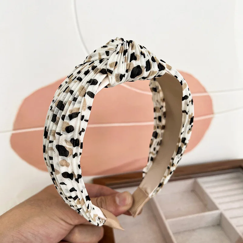 Leopard Pleatted Knot Hairband Headband Adult Hair Accessories Hair Jewley