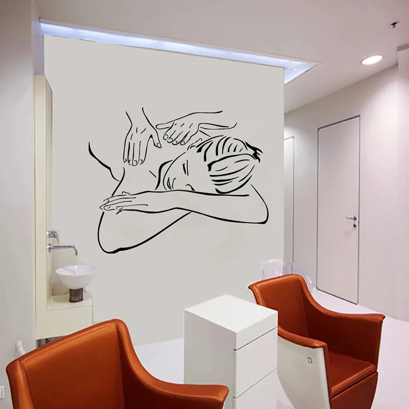 Spa Salon Massage Wall Decals Facials Skincare Quote Woman Face Wall Sticker Beauty Salon Wall Decor Design Vinyl Decals S389