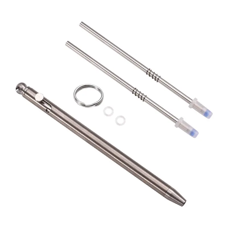 -[A51I Digital]Titanium Mini Keychain Bolt Pen, Compact Travel Ballpoint For Everyday Carry And Guest Signing