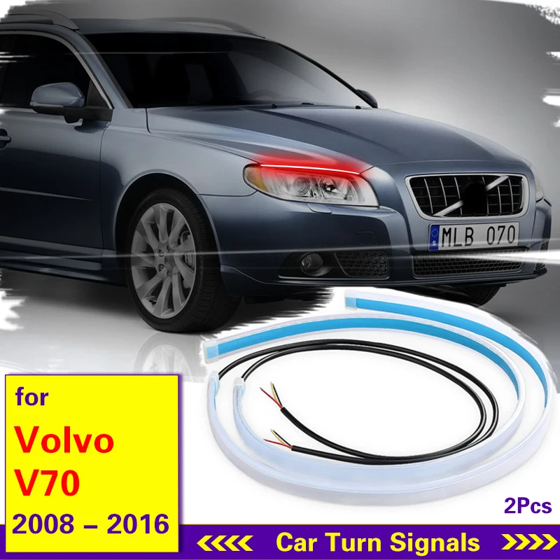 

Car led DRL Daytime Running Light Strip For Volvo V70 2008-2016 Waterproof Flexible Soft Tube Guide Headlight LED Strip Lights