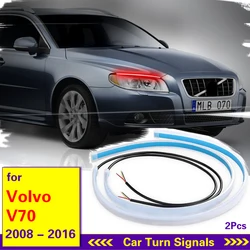 Car led DRL Daytime Running Light Strip For Volvo V70 2008-2016 Waterproof Flexible Soft Tube Guide Headlight LED Strip Lights