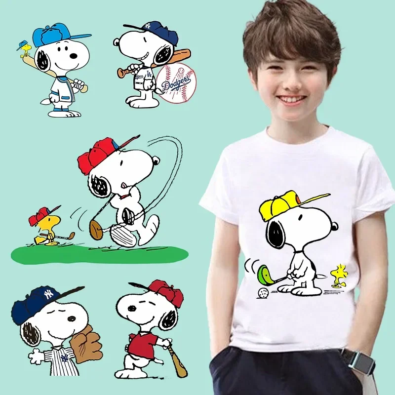 Snoopy Cartoon Iron on Patches Clothing DIY T-shirt Heat Transfer Stickers Peanuts Comic Patch Clothes Custom Vinyl Sticker Gift