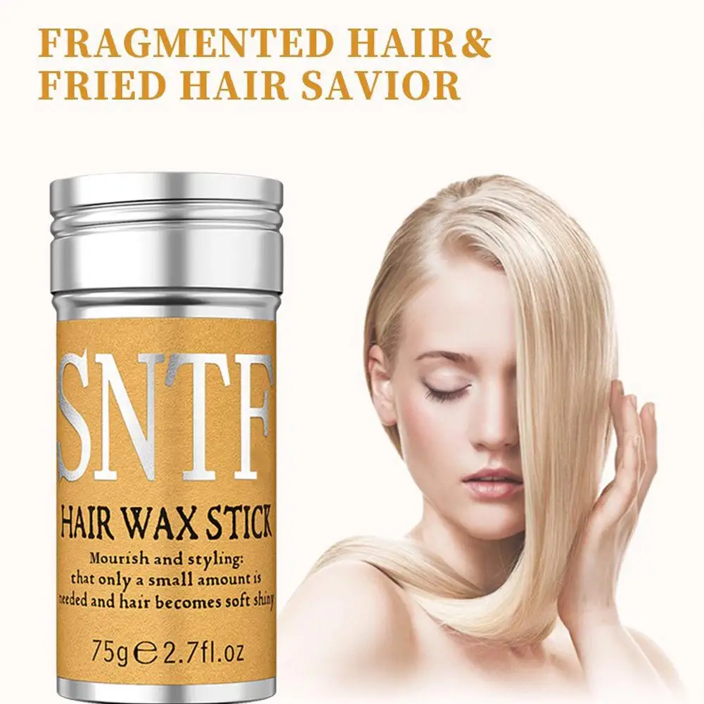 Artefato de cabelo quebrado profissional, 75g, bastão de cera e gel fixo, cabelo fofo, mulheres, crianças, creme de estilo, homens, frizz, estilos b8j0