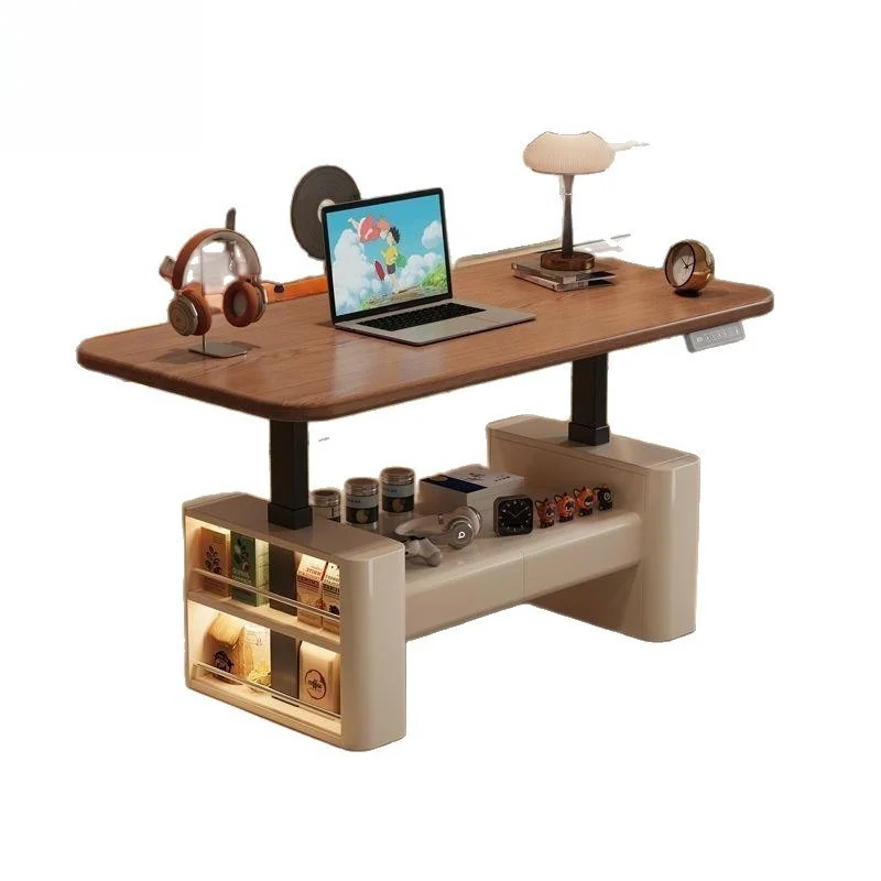 Electric lifting coffee table dining table dual-purpose two-in-one multi-functional living room household high solid