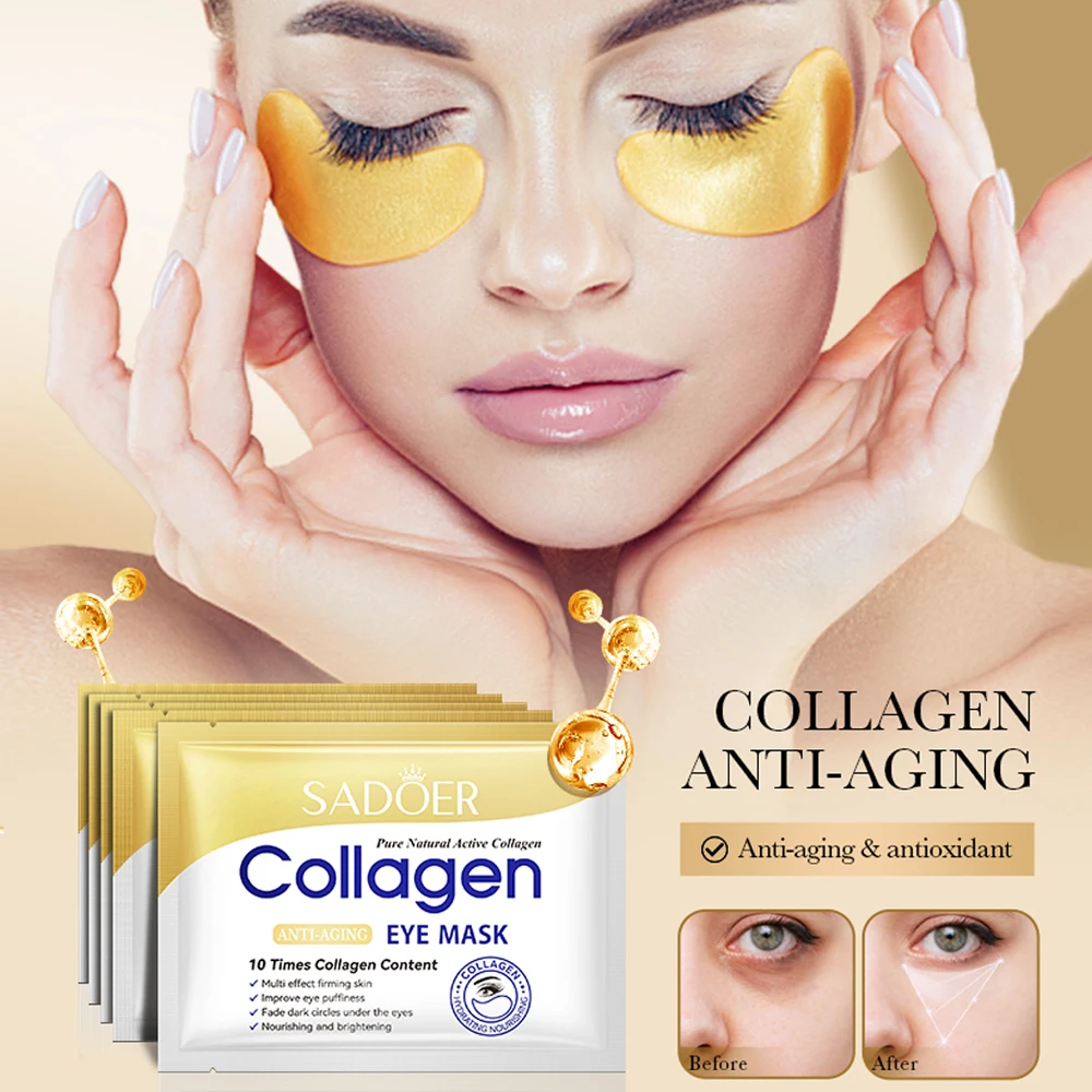 Mascarilla de colágeno de cristal para ojos, antiojeras, elimina las bolsas de los ojos, parches hidratantes para los ojos, mascarillas de Gel, parches para el cuidado de la piel