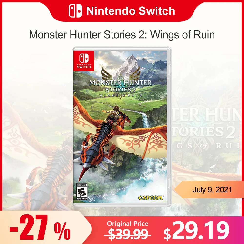 

Monster Hunter Stories 2 : Wings of Ruin Nintendo Switch игры, ролевые приключения, жанр, поддержка 1-4 игроков, ТВ, настольный режим пальмовой игры