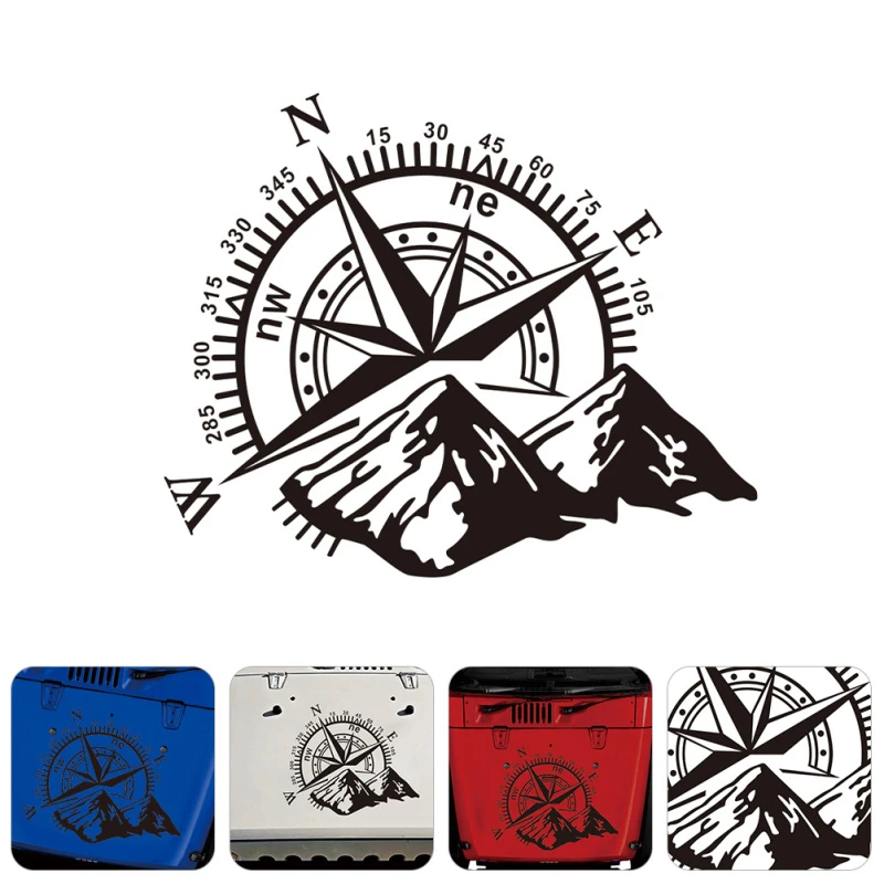 

1Pcs Car Off-Road SUV Side Body Sticker Compass Mountain Decals Sticker for SUV Off-Road Waterproof Car Boday Decoratice Decals