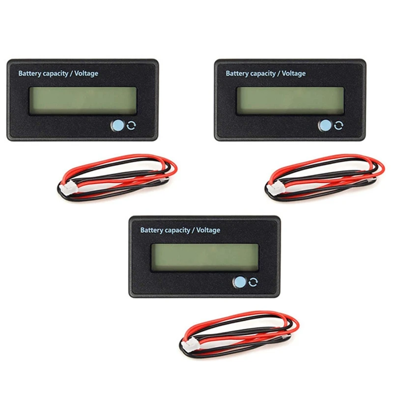 3X pil ölçer pil kapasitesi voltaj monitörü, DC 12/24/36/48/60/72/84V pil kapasitesi voltaj göstergesi göstergesi