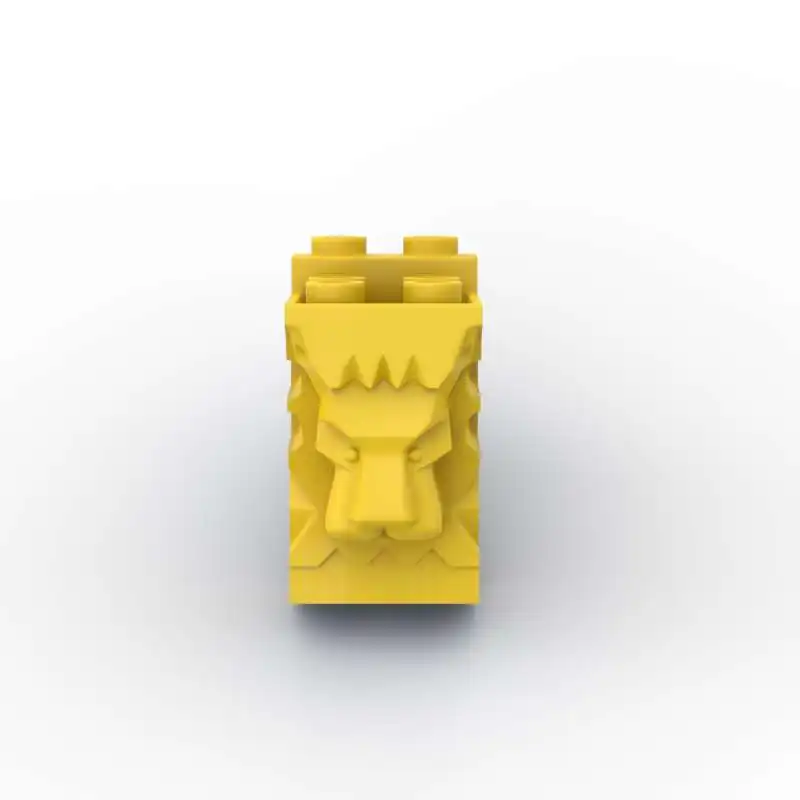 MOC 10PCS 30274 Lion Head 2x3x3 With Cutout Building Blocks Set Street View Castle  Wall Tile Toy For Children Kid Birthday Gift