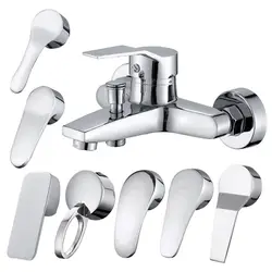Chrome Plated Faucet Handle 35mm/40mm Metal Mixer Tap Replacement Cover Hot Cold Faucet Lever Handle Replacement