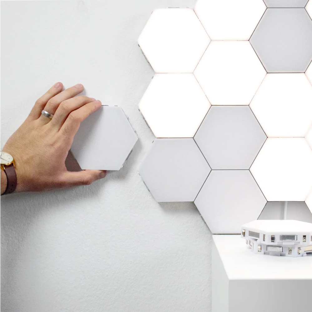 1-10PCS Touch Sensor Sensitive Lighting Hexagonal Atmosphere Quantum Wall Lamp For Bedroom Creative Decoration LED Night Light