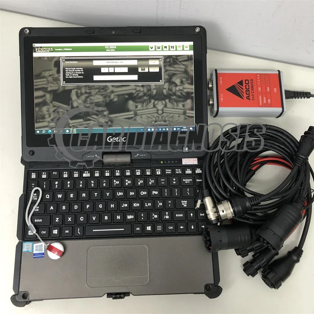 for valtra tractor diagnostic 2024 key dongle agco 2x4 canusb interface Fendias edt Fendt for massey ferguson+getac laptop