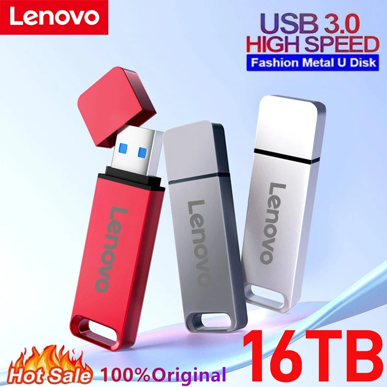 Lenovo 16TB 3.0 USB Flash’s Theme Meghengerget Fém high-speed Tollhegy Meghengerget 2TB 128GB Vízhatlan esőköpény type-c USB adathordozó számára Számítógépes tárolására devices