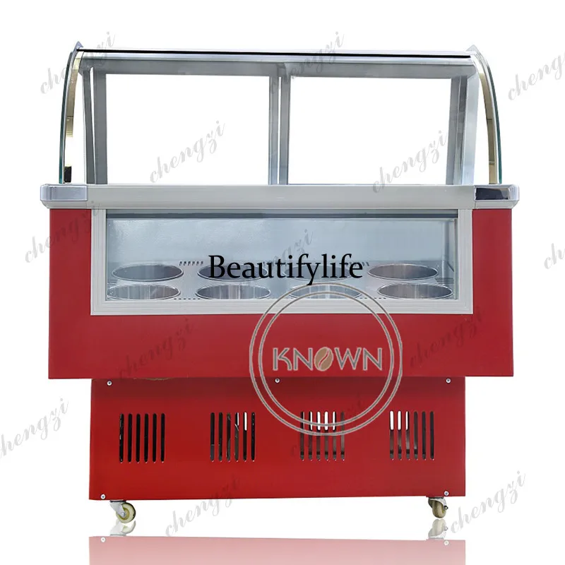 A81 Gelato Display Ice Cream Display Freezer Commercial 8 Round Cylinder Stainless Steel Popsicle Showcase