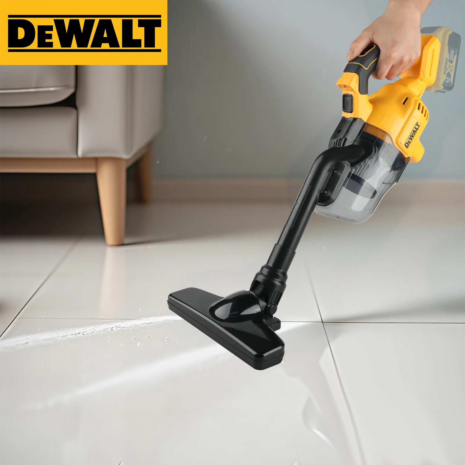 DEWALT dcv501 20V 무선 진공청소기 18V 강력, LED 조명, 0.7L 대형 먼지통, 가정 및 자동차 내부 청소용