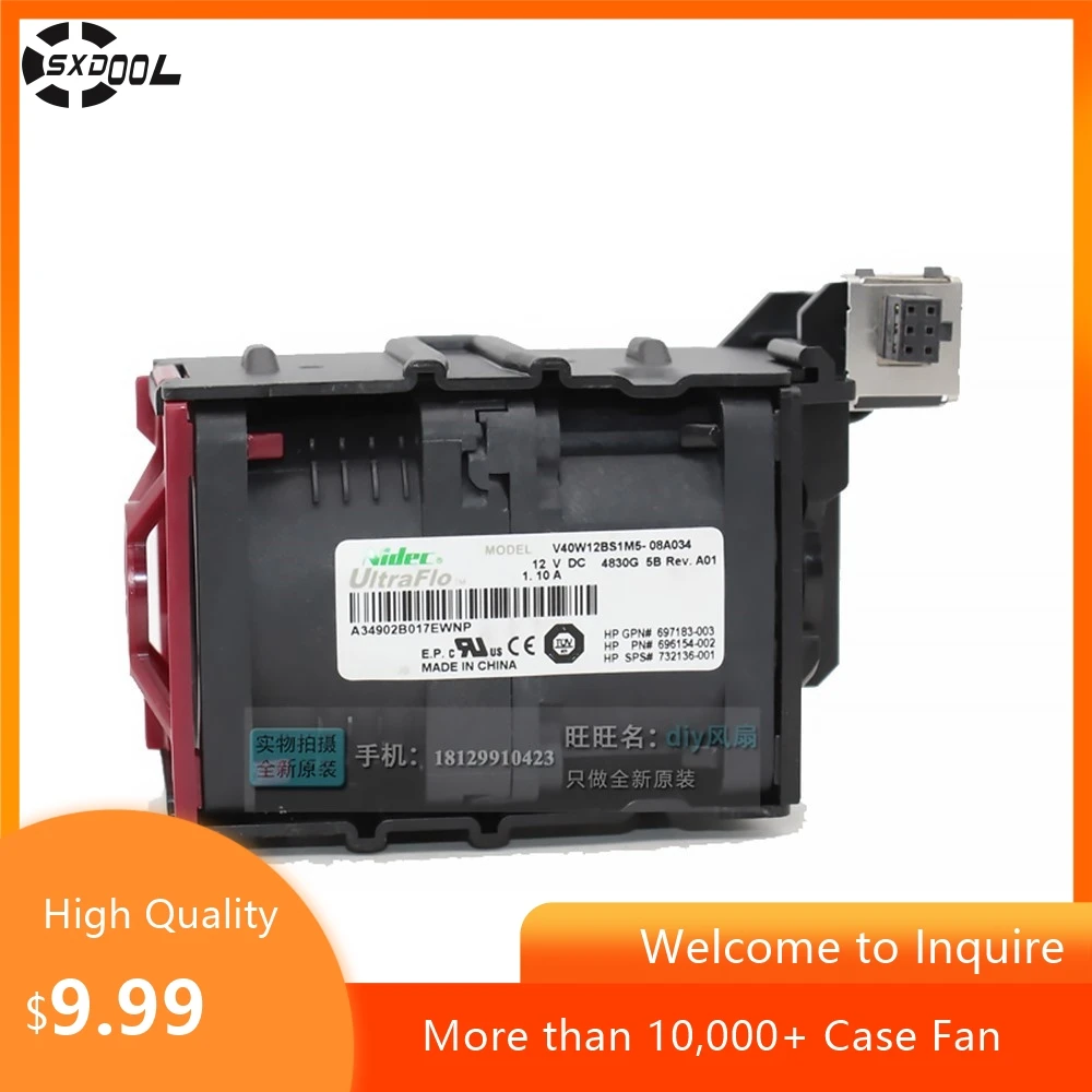 

Для V40W12BS1M5-08A034 Высокоскоростной вентилятор 40 мм для HP DL360p Gen8 697183-003 696154-001