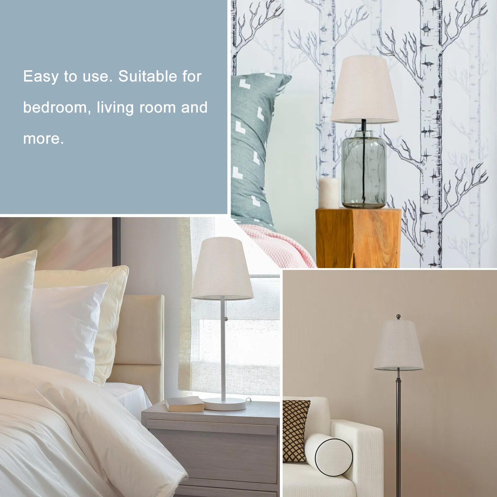 High Quality Cloth Lamp Shade Soft Light Diffuser Prevents Eye Strain Perfect for Bedroom Living Room Hotel Decor Compatible