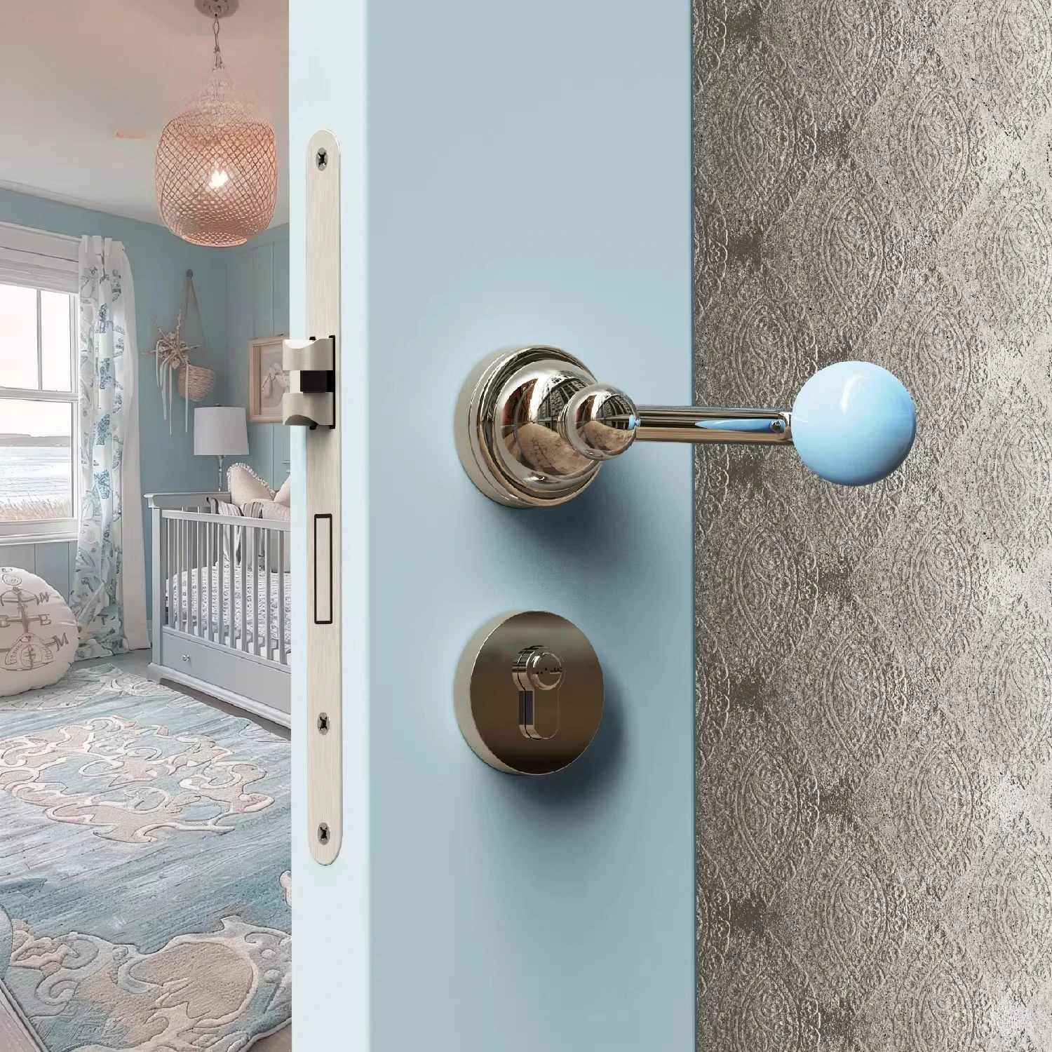 Dopamine Kids Door Knob Retro Minimalist Wooden Lock Silent Magnetic Latch Children Bedroom Furniture Hardware Accessory