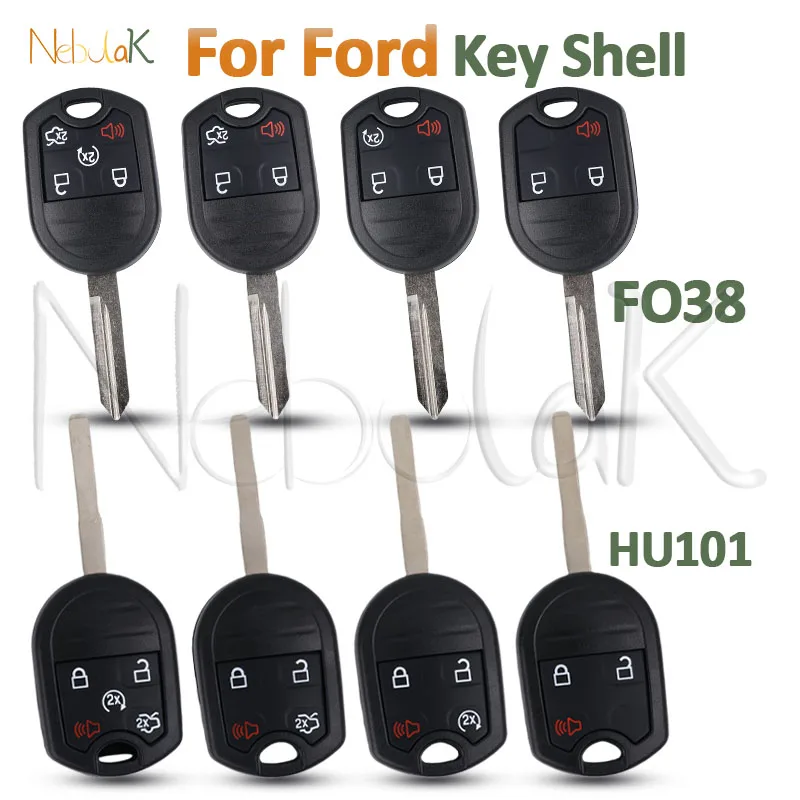 Carcasa para llave de coche Ford Mustang Escape Edge Explorer Ranger Focus Fusion Expedition Taurus para Mazda Tribute HU101 FO38