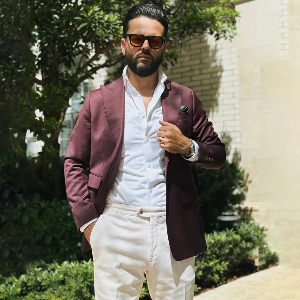 

Модные мужские костюмы, комплект из 2-х предметов, куртка, брюки, полный комплект, роскошный однобортный костюм с острым лацканом, облегающая мужская одежда, костюм Homme