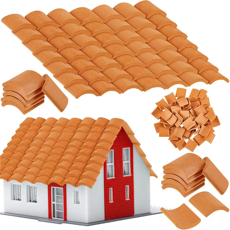 A04F-600 pçs telhas modelo conjunto de construção telhas em miniatura vermelhas para diy paisagem cozinha decoração do jardim