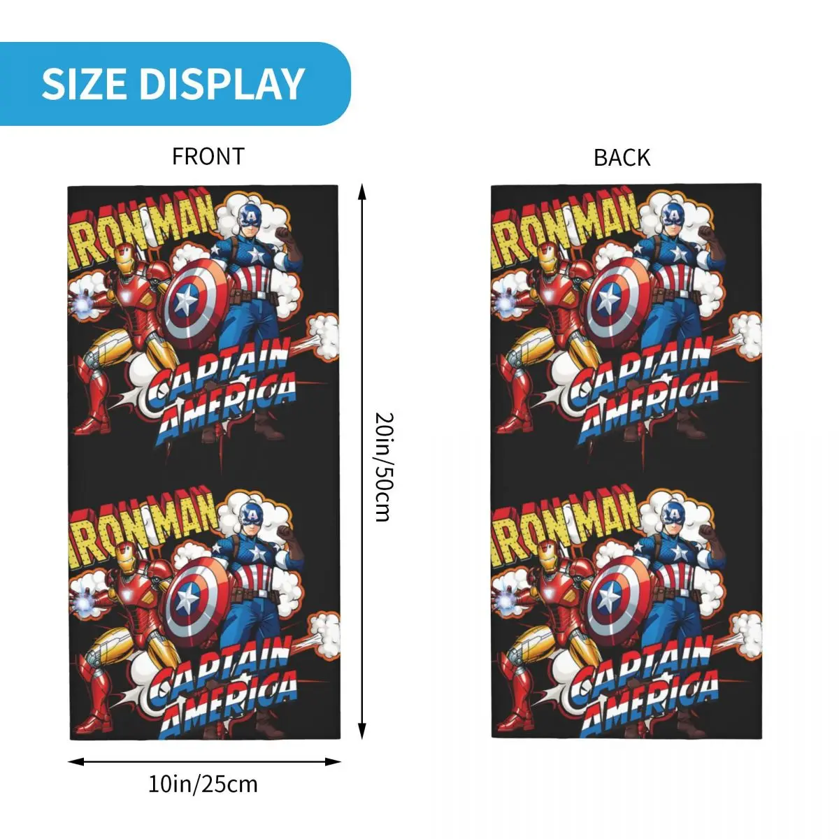 Together Marvel Iron Man Bandana Neck Cover Motocross Face Scarf Multifunctional Headwear Cycling Unisex Adult Winter