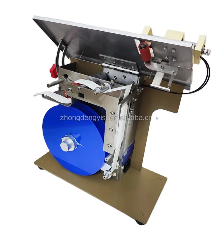 Semi Automatic Self Adhesive Label Cutting Pasting Machine for Right Angle Box Transparent Seal