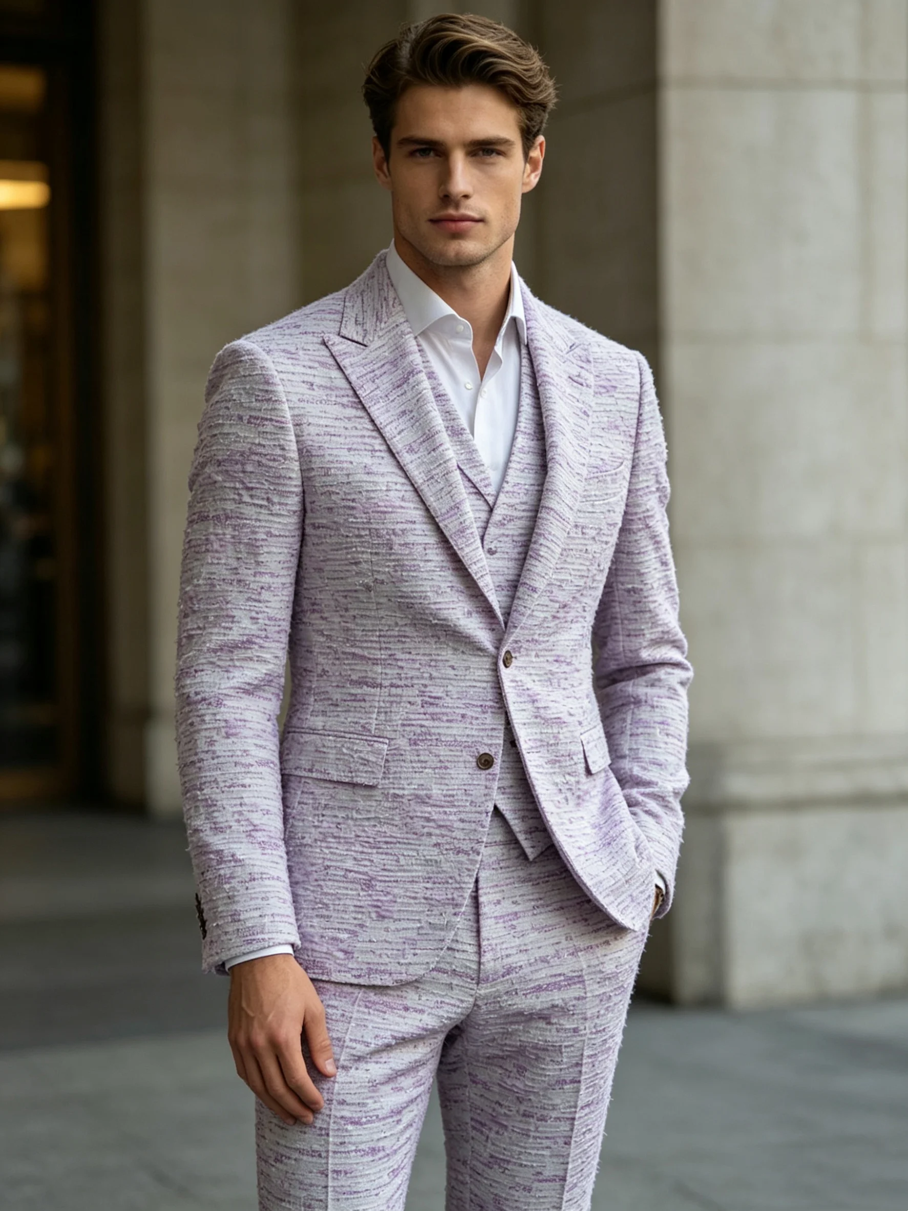Модный сине-фиолетовый мужской – обзор и цена Men Formal Wear Purple