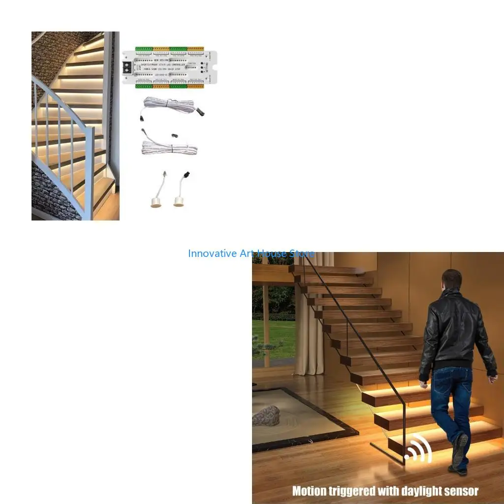 

E1PC 32-канальный датчик движения, контроллер освещения лестницы, автоматический светодиодный датчик движения 12 В 24 В для