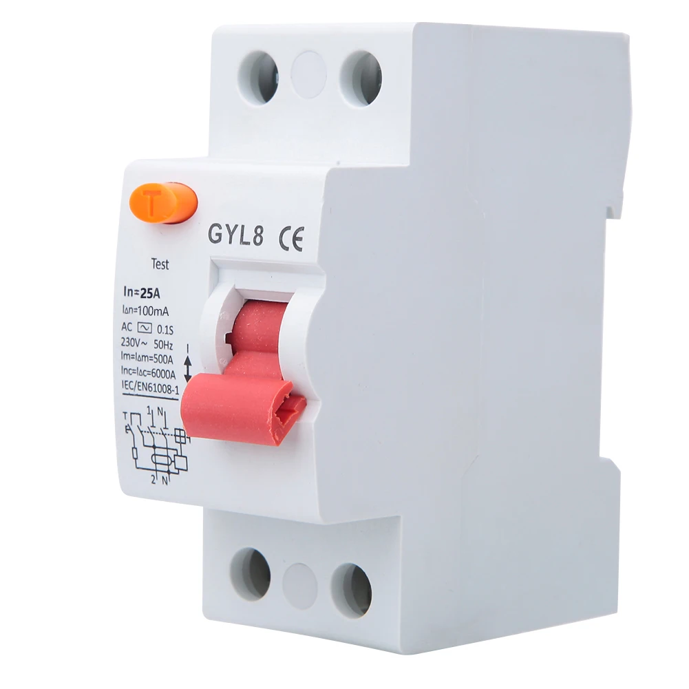 Residual Current Circuit Breake 2P Leakage Circuit Breaker 25A 230VAC Circuit Breaker Leakage Protection Electrical Equipment