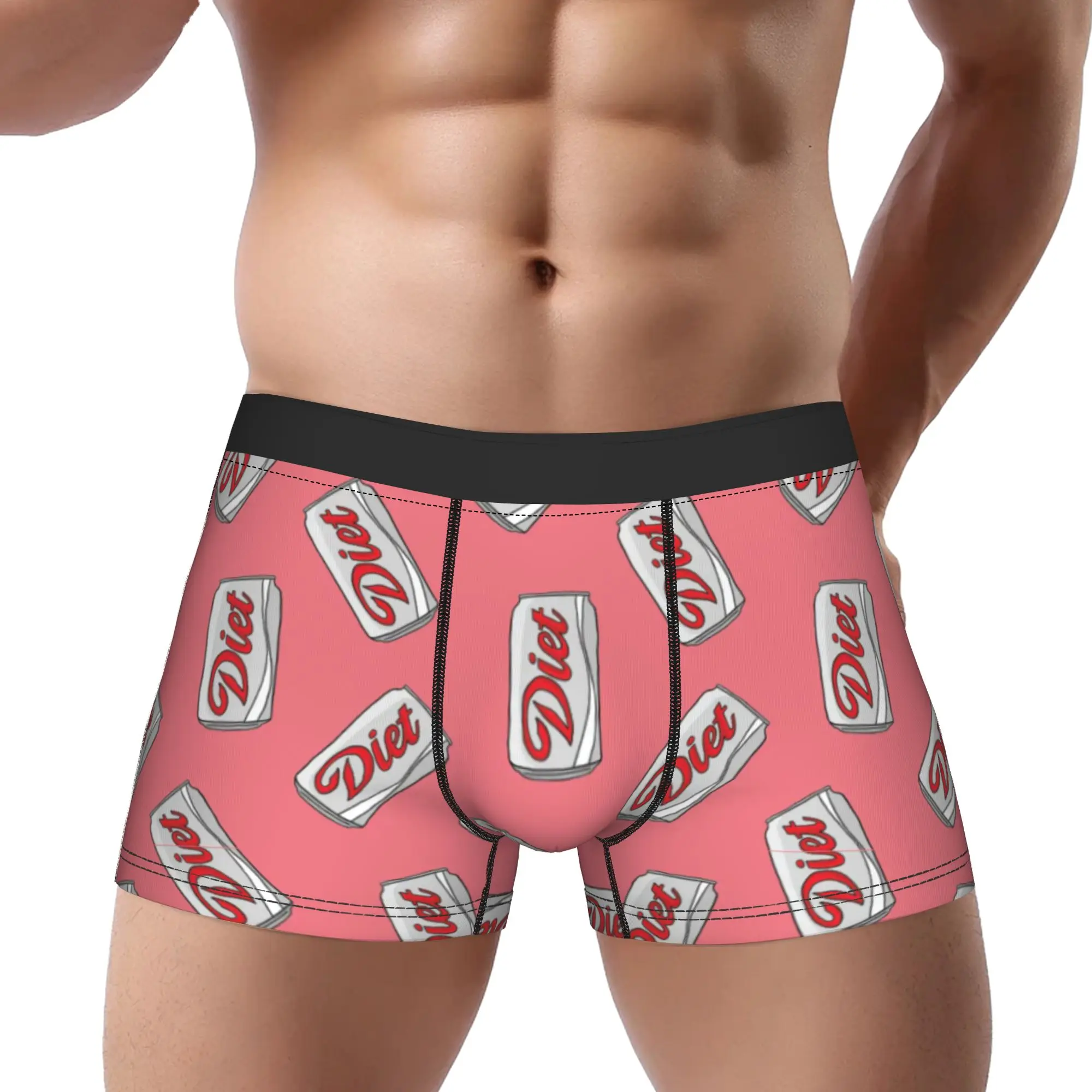 dDiet Coke Background Can Pattern  dDiet Coke Underpants Breathbale Panties Men's Underwear Print Shorts Boxer Briefs