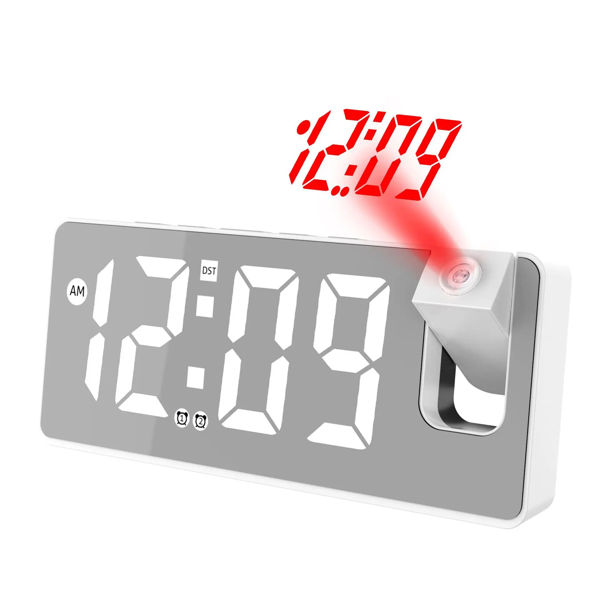 Wholesale Multifunctional Projection Alarm Clock USB Charging Large Screen Digital Display LED Mirror Clock Electronic Digital C