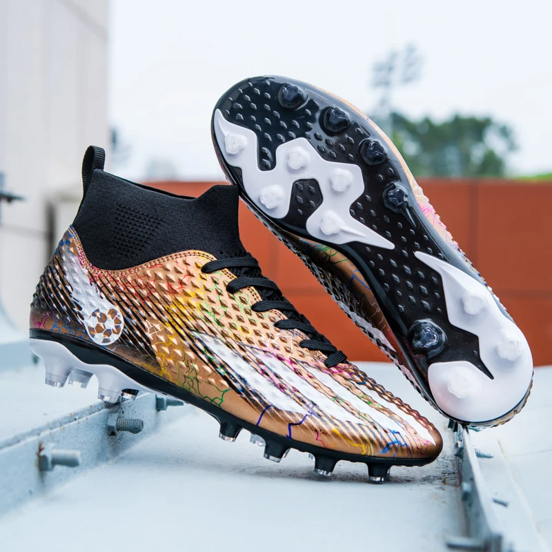 New Original Men Football Field Boots Indoor Society Training Futsal Studded Soccer Cleats Non Slip Kids Football Shoes Sneakers