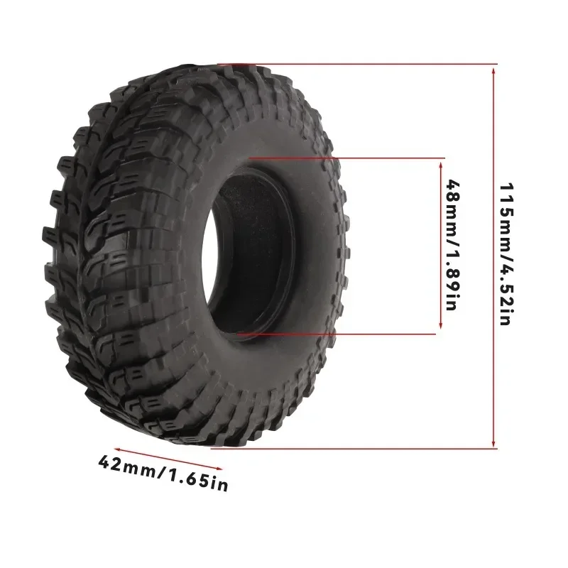 Pneus de borracha macia de 1,9 "(sem jantes, com inserções de esponja) para carros RC Rock Crawler escala 1/10 - peças de atualização de alto desempenho