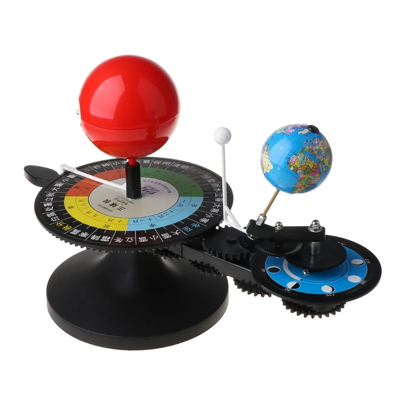 Sistema Solar para niños y estudiantes, planetario Orbital de 3 Globos, sol, tierra, Luna, modelo de astronomía de demostración, herramienta
