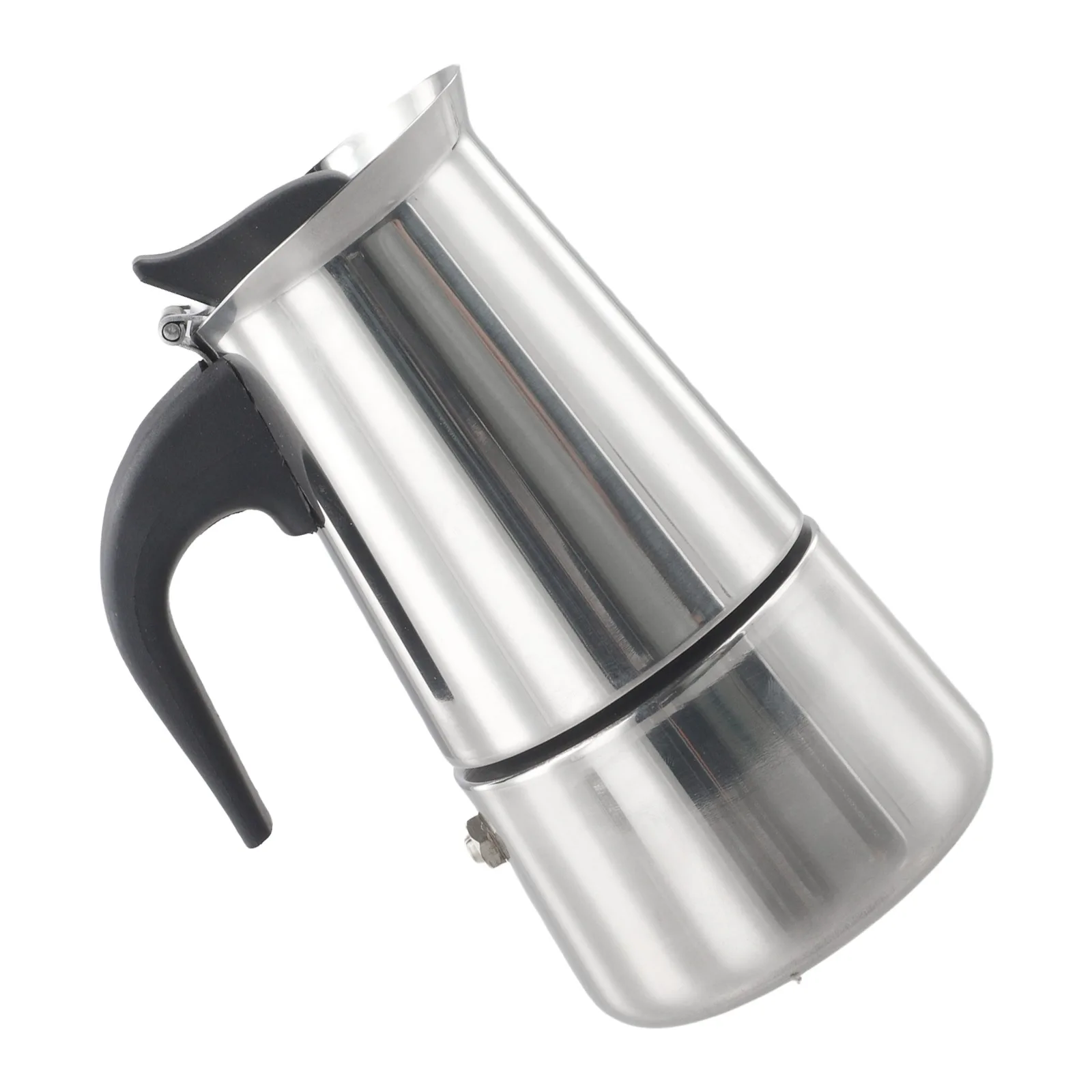 

Кофеварка Moka Pot из нержавеющей стали, идеально подходящая для ценителей кофе, желающих наслаждаться элегантным процессом приготовления.