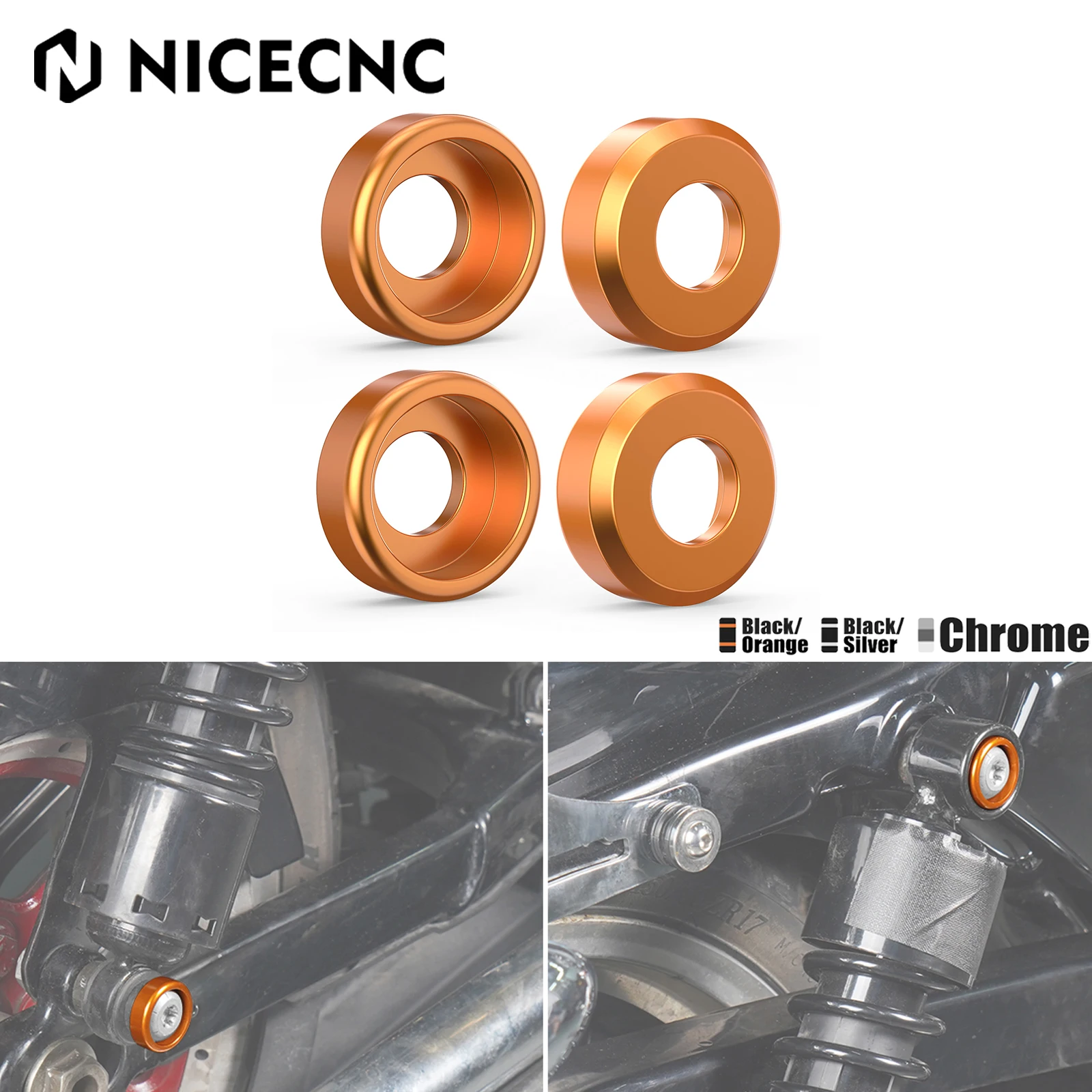 

For Harley Sportster 883 Super Low XL883L 2016-22 Shock Absorber Decorative Rings Sportster 1200 Custom XL1200C XL883N XL1200NS