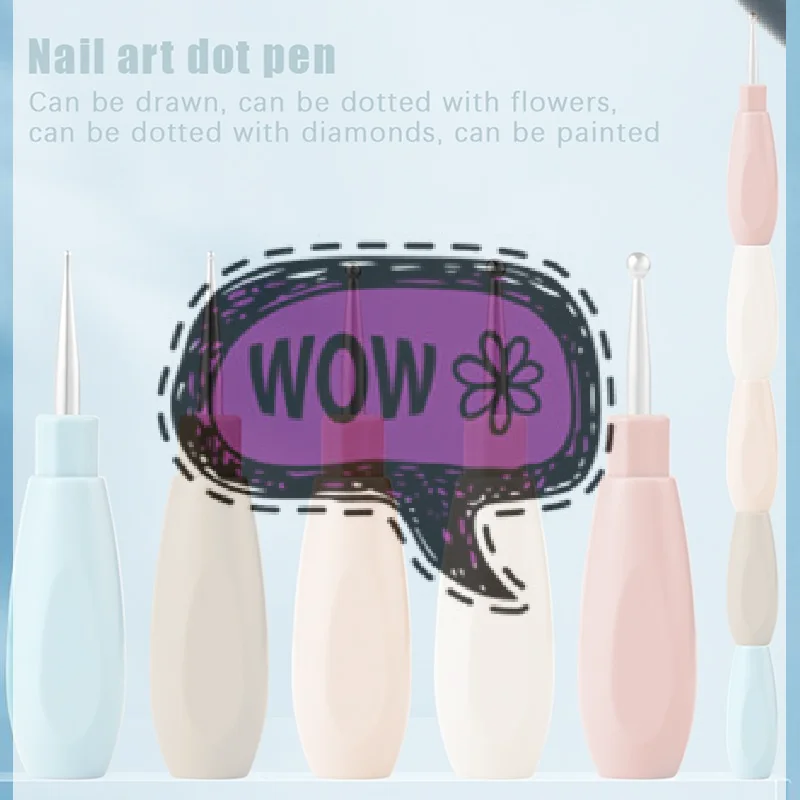 1/5pcs Professional Nail Art Dotting Pen Plastic Handle DIY Dotting Pens Can Be Spliced Rhinestones Gem Picker Manicure Tools