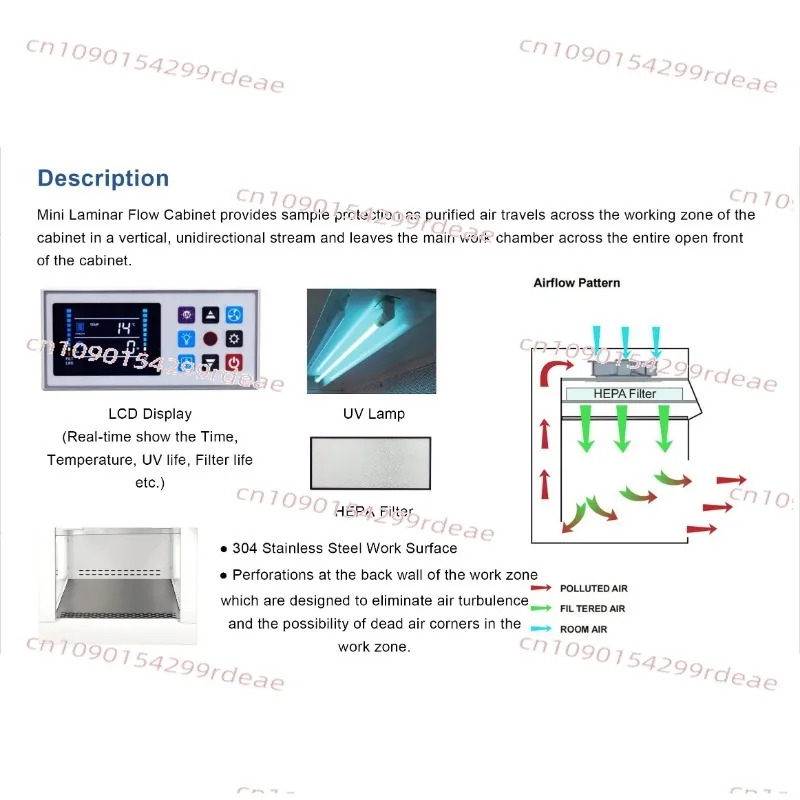 

Mini Laminar Flow Cabinet Laboratory Laminar Air Flow Cabinet With HEPA Filter