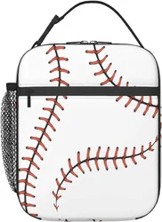 Baseball Lunch Bag for Women Men Insulated Reusable Lunch Box for Work School Picnic Portable Thermal Cooler Bento Tote Bag