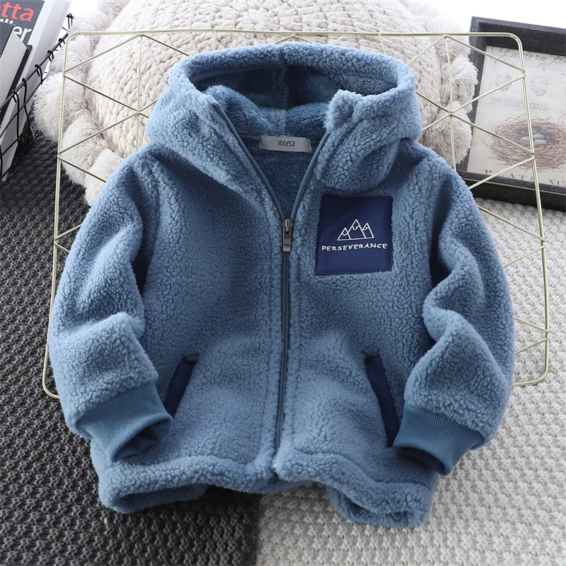 

Boys Coat Cotton Jacket Windbreak Outerwear 2025 Hooded Autumn Thicken Warm Winter Teenagers Children's Clothing